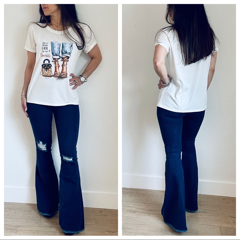 Fabulous chic Graphic Tee with diamonds detail - Picture 5 of 8